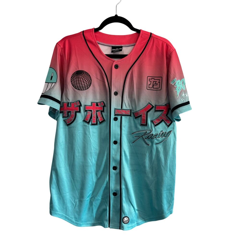 SPENCER'S THE BOYS Jersey NWT $39 Anime Embroidered Ombre Short Sleeve Size M